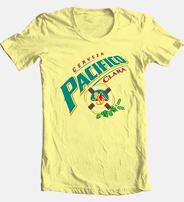 Pacifico Cerveza T-shirt Men's Regular Fit Cotton Graphic Tee Yellow • $19.99