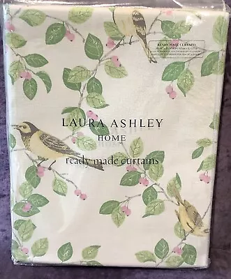 Laura Ashley Aviary Garden Apple R/Made Curtains  64”W” X 54”L (162 X 137cm) NEW • £100