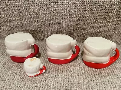 Vintage Set Of 3 Winking Santa Mugs Plus One Miniature Mug • $29.99