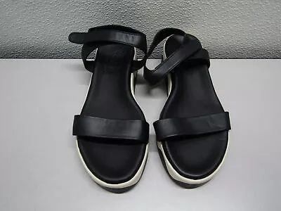 Ancient Greek Sandals Womens Salamina Leather Strap Sandals Size 9 Black/Ivory • $27