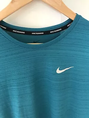 Nike Running Dry Fit Size S Teal Blue T-shirt Workout Sport Womens Clothing VGC • $35