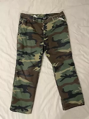 VTG Cabelas Sz XL Gore-Tex Thinsulate Camo Fleece Pants Hunting USA Made • $18