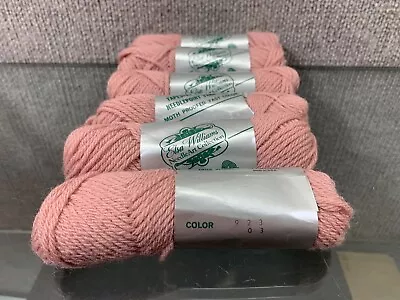 (6) 40 Yd. Skein Lot Tapestry Wool Crewel Needlepoint - Elsa Williams: Pink 923 • $11.99