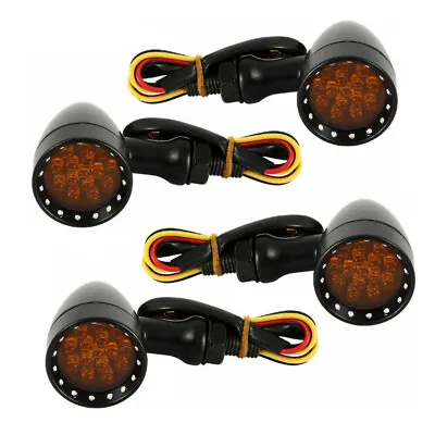 4PCS For Suzuki Boulevard C50 M50 C90 Amber LED Turn Signal Lights Black Bullet • $45.49