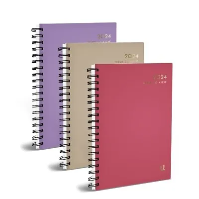 2024 A5 Week To View Diary WTV Diaries Spiral Bound Year Planner Desk Organiser • £3.95