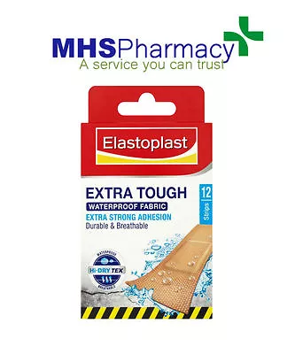 Elastoplast Extra Tough Strong Adhesion Waterproof Fabric Plasters Strips 12 • £3.99