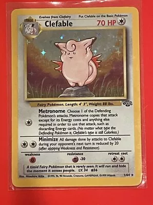 Clefable Holo Jungle 1/64 Pokemon 1999 Base Set  • $14.99