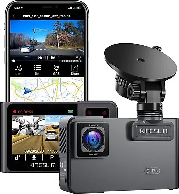 $109.99 • Buy Kingslim D1 Pro 2K Dash Cam Front & Inside GPS Dual Car Camera Driving Recorder