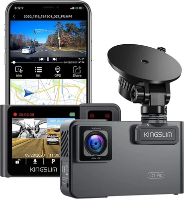 $109.99 • Buy Kingslim D1 Pro 2K Dash Cam Front & Inside GPS Dual Car Camera Driving Recorder