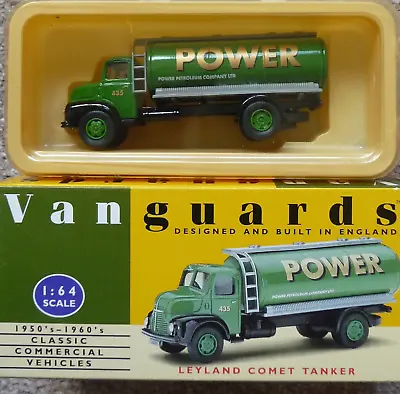 Lledo Vanguards VA20000 Leyland Comet Tanker Power Petrol Green MIB 1:64 • £7