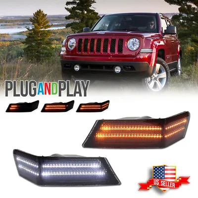 For 07-17 Jeep Patriot Smoke Switchback LED Turn Signal Blinker Corner Lights 2X • $54.99