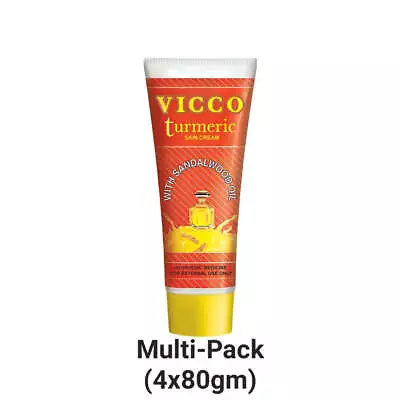 Vicco Turmeric Skin Cream With Sandalwood Oil -80gm X 4 Pack • $21.94