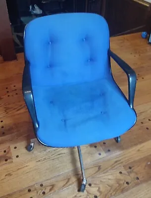 Mid Century Modern Vintage Steelcase Blue Chair Pollock Style Swivel Recline • $199.50
