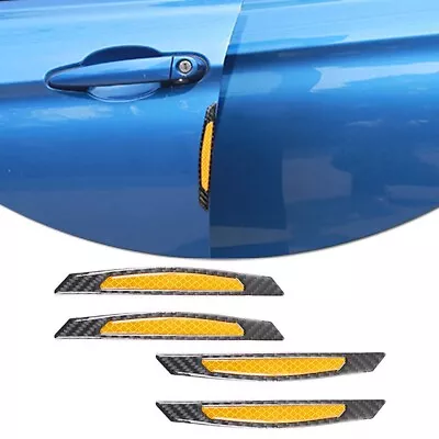 Yellow Reflective Carbon Fiber Auto Car Side Door Edge Protector Guard Sticker • $8.99