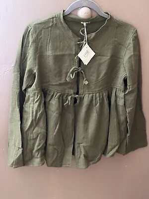 Matta NY Vaibhav Jacket Top Size Small NWT Lightweight Wool Moss #F • $40