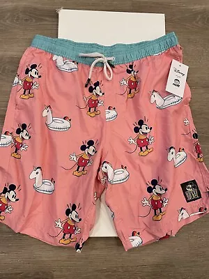 Mens Neff Disney Mickey Mouse Drawstring Lined Swim Board Shorts Size M • $30