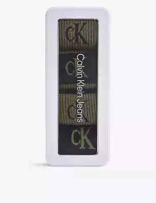 Calvin Klein 4 Pack Logo-Print Ribbed Crew Socks Gift Set - Olive Combo • £30.49