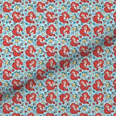 Hair Bow Printed Canvas Fabric For Making Bows The Little Mermaid A4 Sheet • £3.25