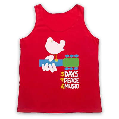 Woodstock 3 Days Of Peace & Music Unofficial Festival Adults Vest Tank Top • £18.99