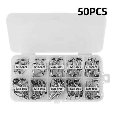 50x Ceramic Ring Anti Tangle Fishing Rod Lace Repair Kit Stainless Steel • £27