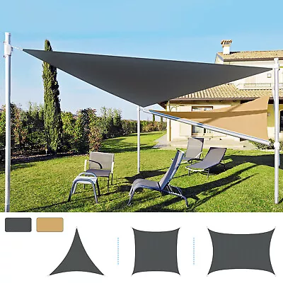 Heavy Duty Shade Sail Shade 99% UV 420D Waterproof Triangle Square Rectangle NEW • $46.99