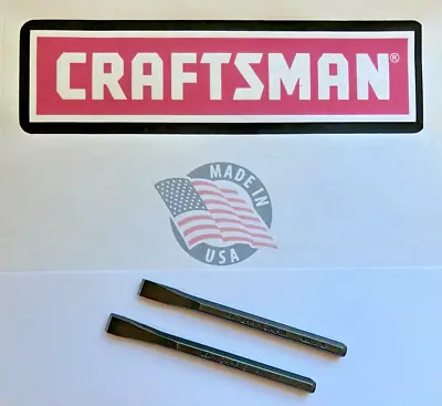 LOT OF 2  Vintage CRAFTSMAN Cold Chisel 1/4 Inch WF 42971 Made In USA.  NOS • $12.99