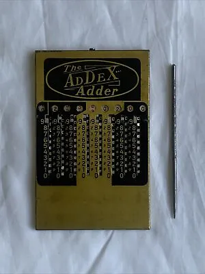 $18 • Buy Vintage Addex Adder Mechanical Pocket Calculator W/ Stylus