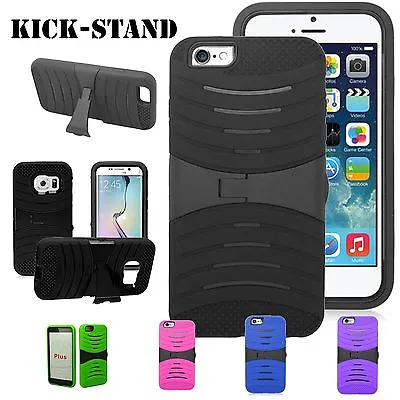 Samsung S6 S7 Shockproof Hybrid Rubber Protective Defender Hard Stand Case Cover • $11.79