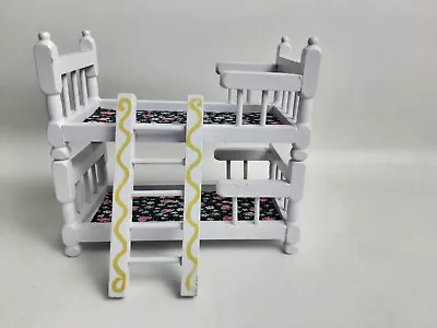 CONCORD DOLLHOUSE MINIATURE WHITE BUNK BED Wooden Bedroom Furniture • $9.99