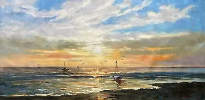 Beach ViewOceanOriginal Oil Painting By Jason   122 X 61 Cm • $399.99