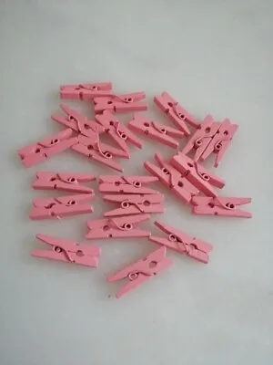 Pink Wooden Mini Pegs • £1.10