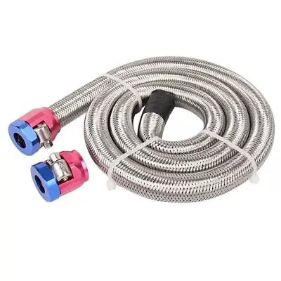 Flexible 3/8inch Stainless Steel Braided Brake Gas/Oil/Fuel Line Hose Universal • $15.99