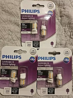 Philips Landscape & Accent 120V LED 20W/2.2W G8 Bi Pin-Light Lamp Lot Of 3 • $14.99