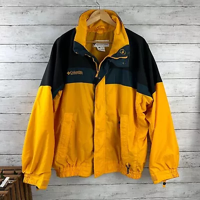 Columbia Mens LARGE Jacket Winter Ski Jacket Interchange Bugaboo Yellow EUC • $33.99