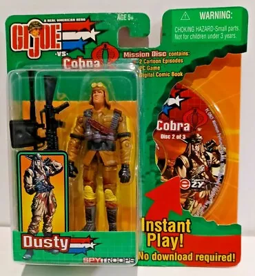 Vintage 2003 Hasbro GI Joe SPY TROOPS DUSTY Action Figure W/MISSION CD New MOC • $24.99