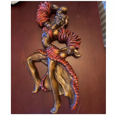Vntg Calypso Woman Dancer Mid Century Wall Hanging • $55