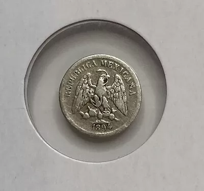 1894 CAM Chihuahua Mexico Silver 5 Centavos Better Date KM398.3 W-1.4g D-14mm • $0.99
