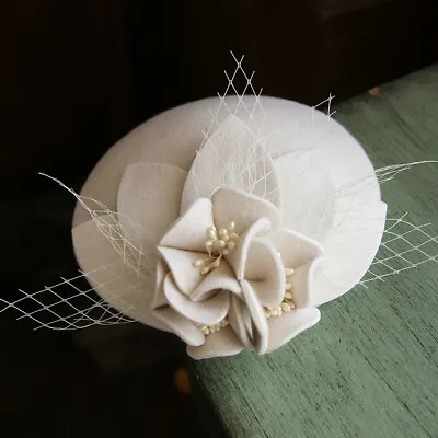 £25.19 • Buy Royal Pillbox Hat Mesh Veil Fascinator Cap Headpiece Clip Wedding Party Hat Hot
