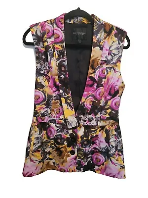 MM Couture By Miss Me Womens Multicolored Floral 3 Button Vest Size Medium  • $15.95