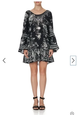 $499 • Buy NWT CAMILLA Moonshine Bloom A-Line Frill Dress Women's Size S Long Sleeve $699