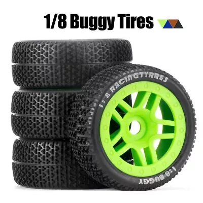 1/8 Rc Buggy Wheels Tires Set For Kyosho Inferno Ve Mp9 Hpi Vorza Buggy Racing • $35.89