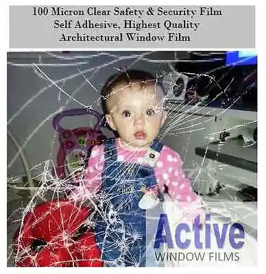 £5.49 • Buy Safety & Security Window Film / Clear Glass Protection / 99% UV Rejection