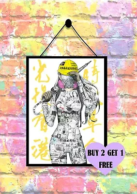 BUY 2 GET 1 FREE - STAND WITH HONG KONG LADY Watercolor Print Wall Art Poster A4 • £2.75