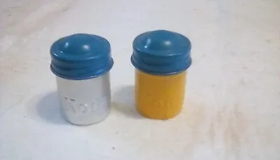 2 VINTAGE KODAK Metal 35mm Film Cans~  Silver & Yellow With Blue Tops • $9.95