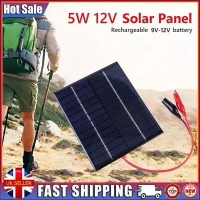 5W 12V Solar Cell Waterproof Mini Small Solar Panel Module For Outdoor Camping • £8.19