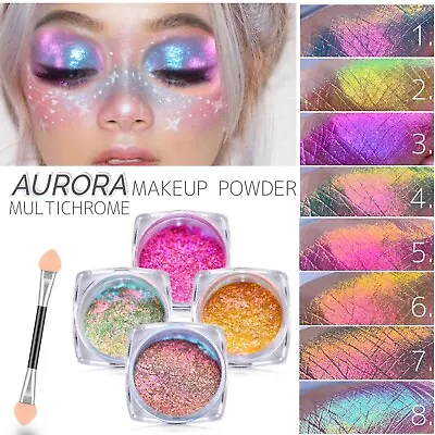 Multichrome Eyeshadow Makeup Unicorn Loose Powder Iridescent Aurora Highlighter • £4.95