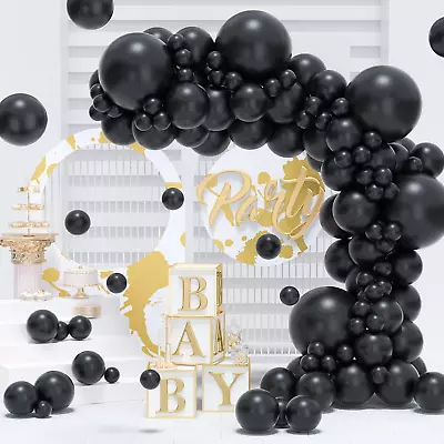 Black Latex Balloon Arch Kit 100PCS 18In 12In 10In 5In Arch Garland For Birthda • $12.88