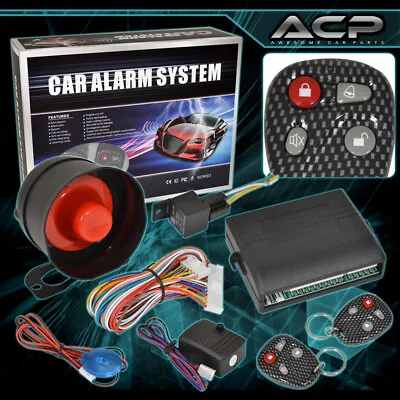 Car Alarm Protection Security System Entry Siren Carbon Remote Control For Chevy • $33.99