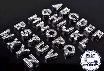A-Z Slide Letters Charms Rhinestone Name Personalised Collars DIY Bracelet Bling • £3.23