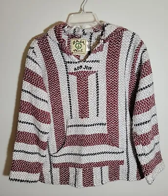 Baja Joe Ron Jon Surf Shop Men's Mexican Blanket Hoodie Sweatshirt Size Small • $14.75